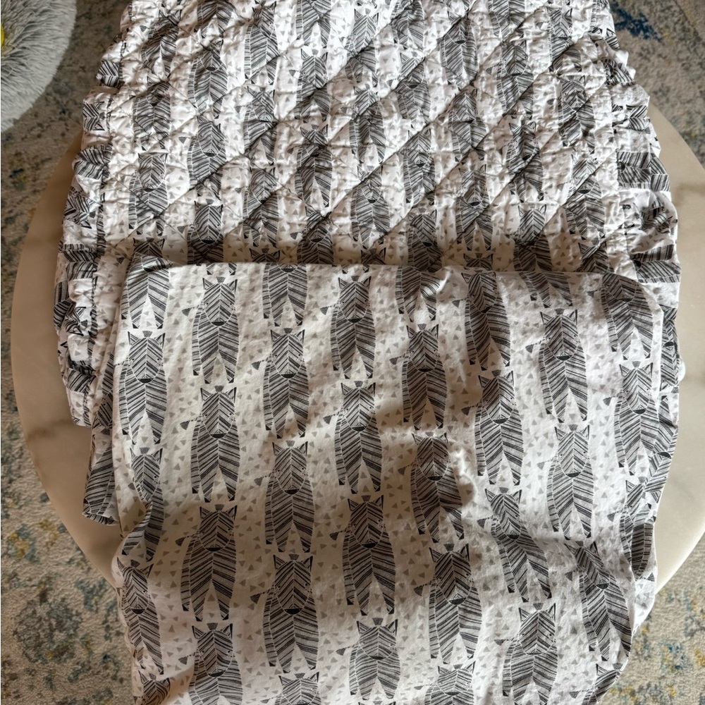 Crate&Barrel Zebra Crib Sheet & Changing Pad Cover